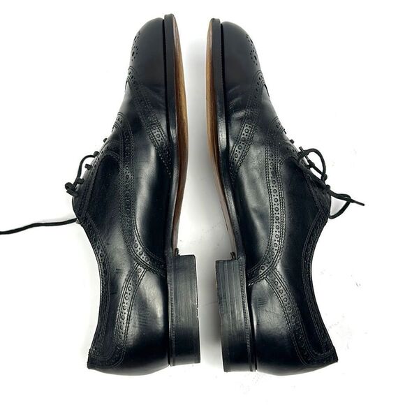 Bally Prestige Parawet Switzerland Leather Cap Toe Oxfords Black Wing Tips Shoes main image 6